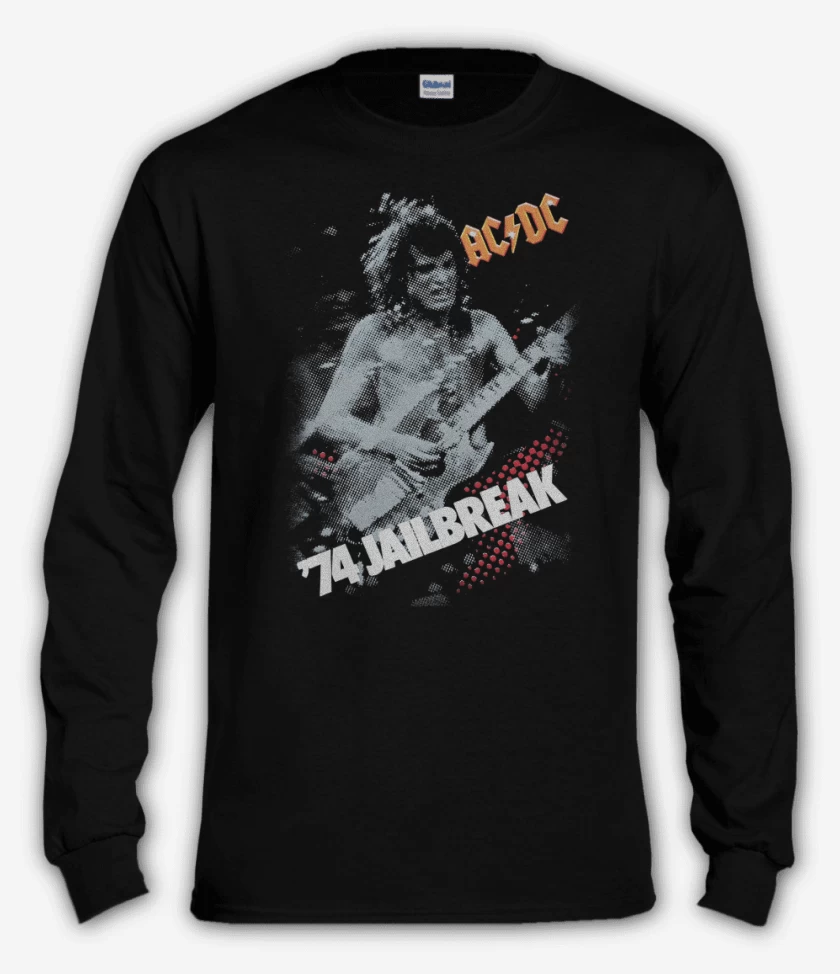 Polera manga larga Negro de AC DC Jailbreak