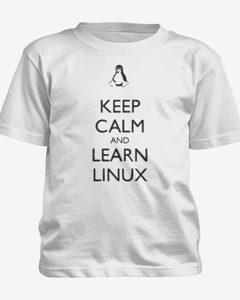 Polera de niño Blanco de Keep calm linux