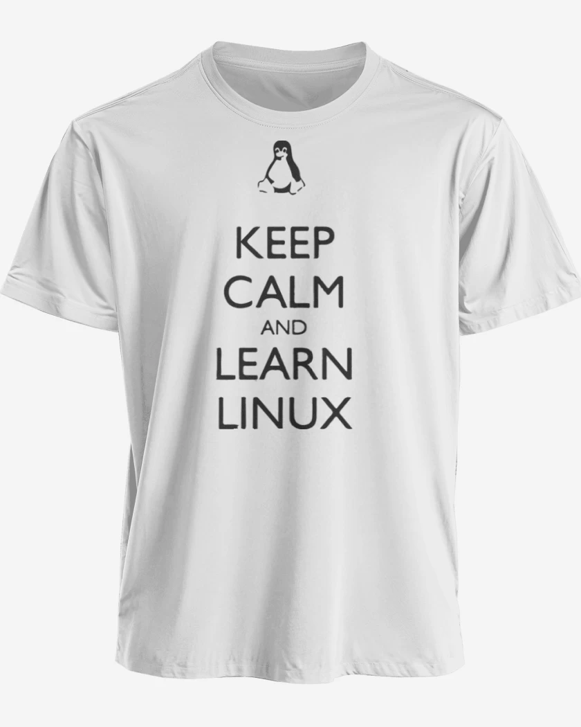 Polera premium Blanco de Keep calm linux