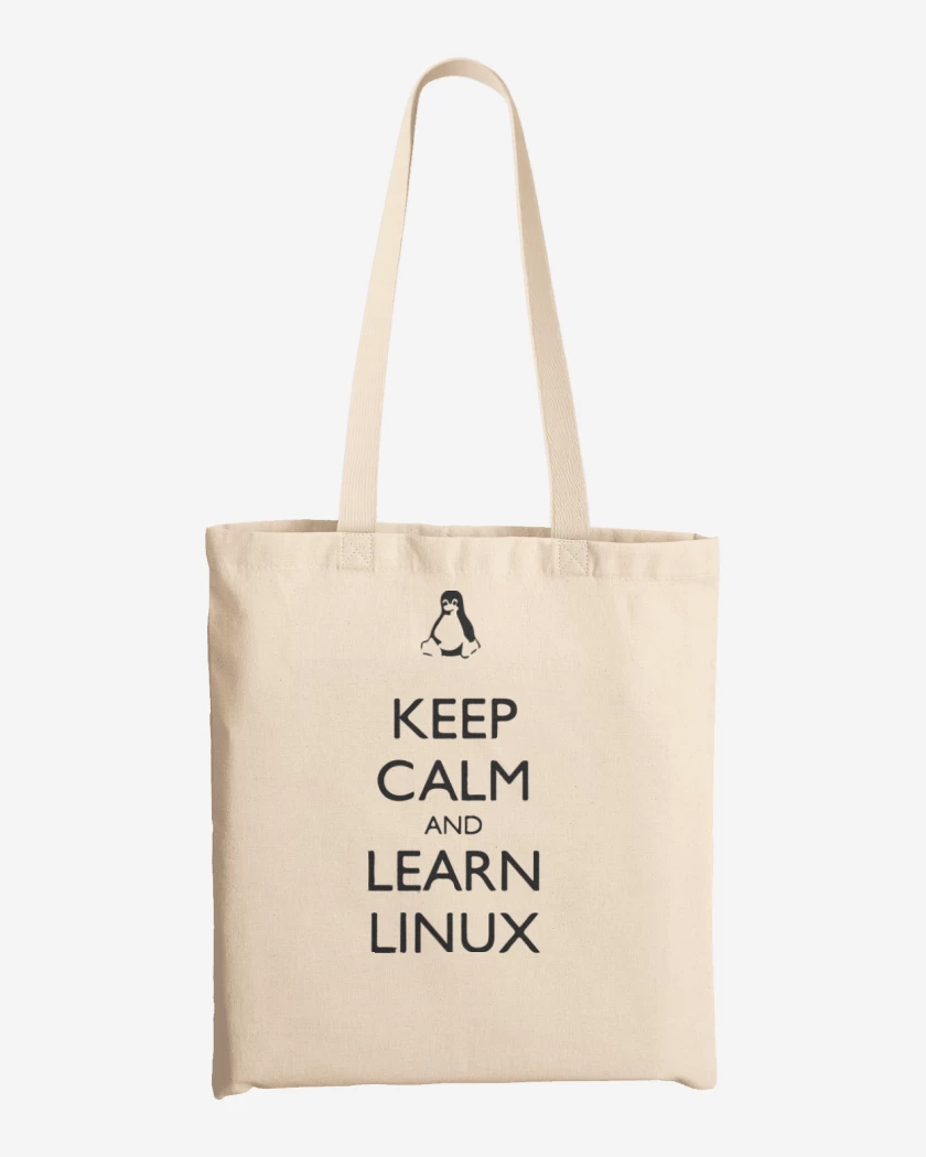 Totebag Blanco de Keep calm linux
