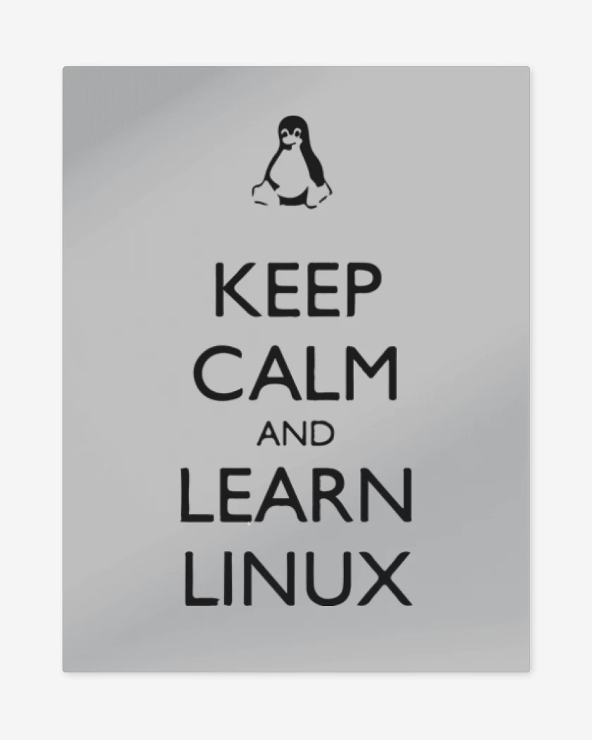 Print metalico Gris Melange de Keep calm linux