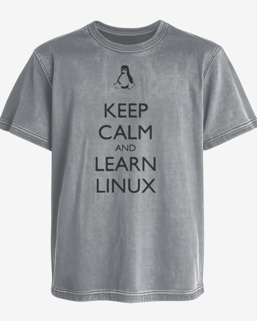 Polera desgastada Keep calm linux