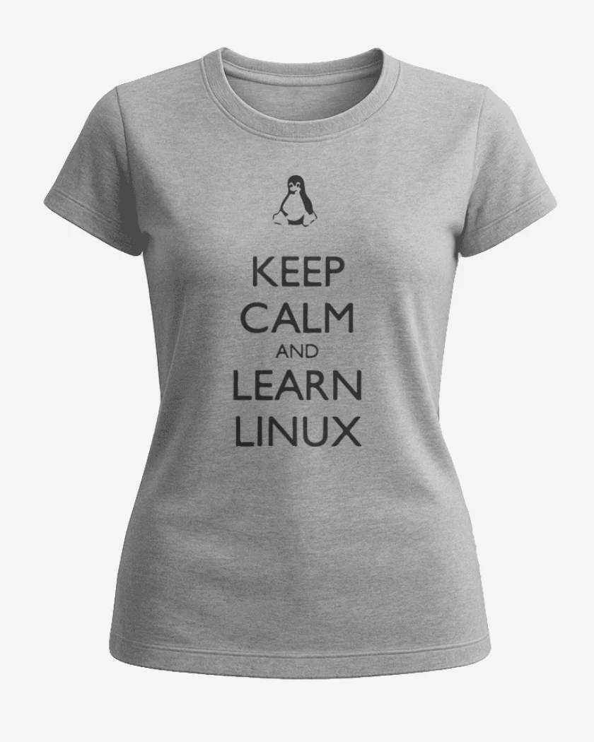 Polera de Mujer Gris Melange de Keep calm linux