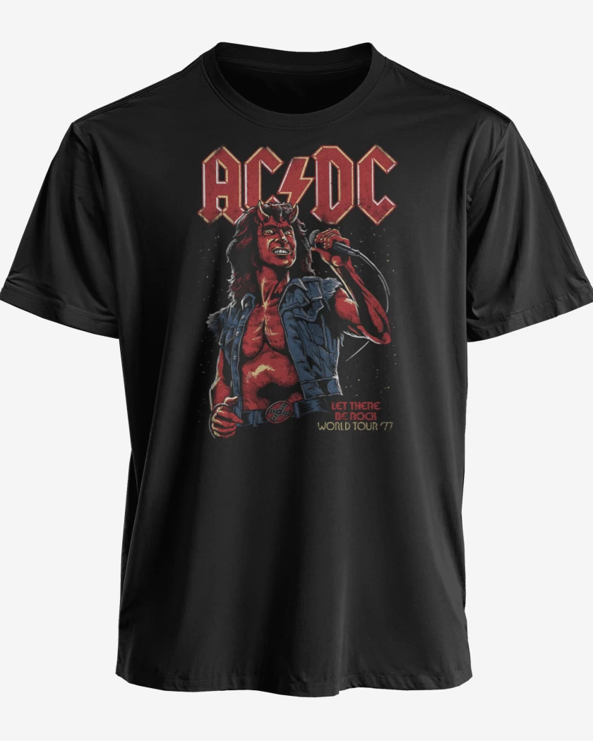 Polera premium Negro de AC DC Bon Scott Diablo
