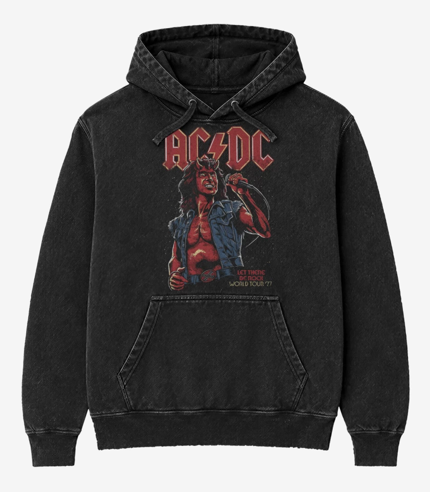 Poleron Canguro Acid Wash AC DC Bon Scott Diablo