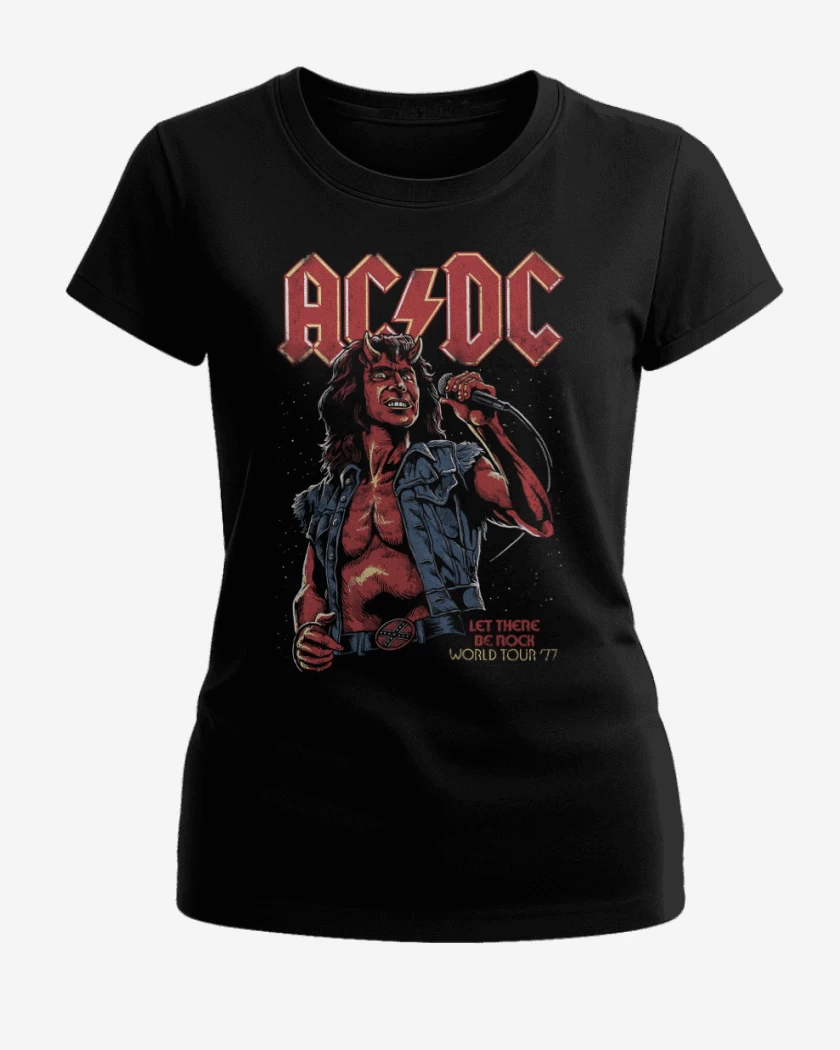 Polera de Mujer Negro de AC DC Bon Scott Diablo