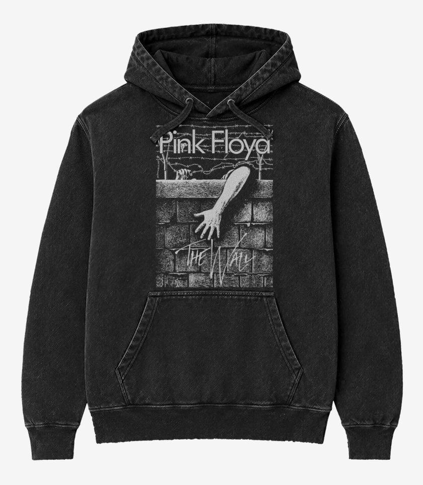 Poleron Canguro Acid Wash Pink Floyd El Muro