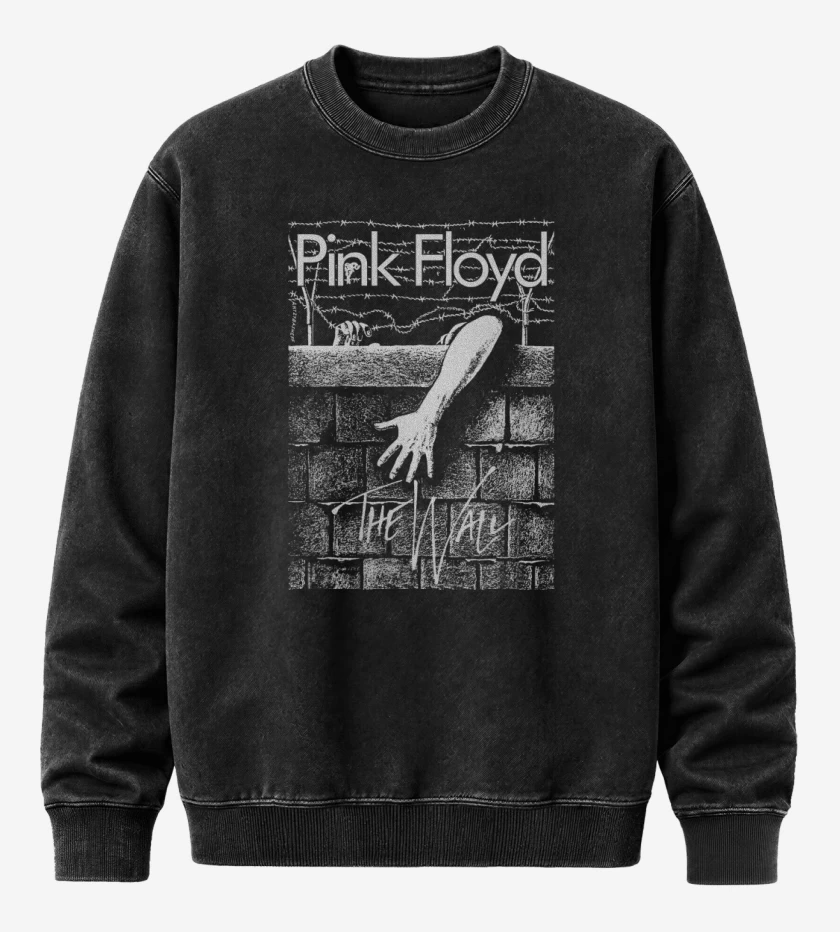 Poleron Polo Acid Wash Negro de Pink Floyd El Muro