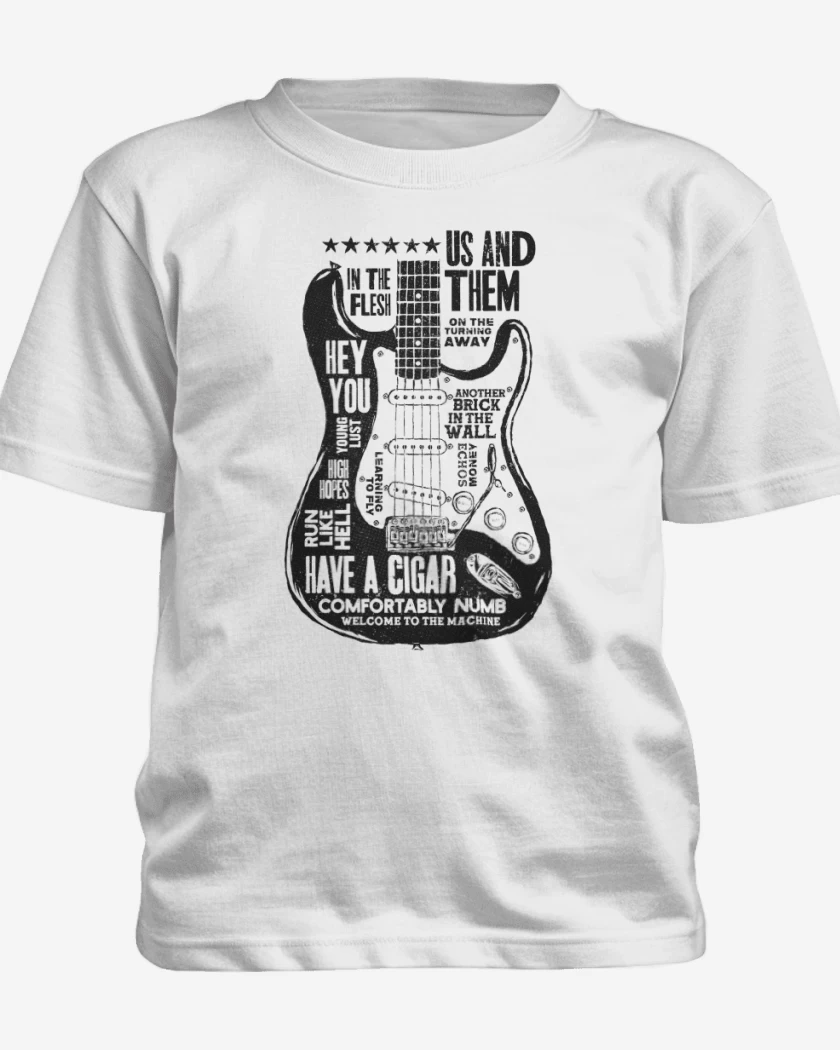Polera de niño Blanco de Gilmour Guitar