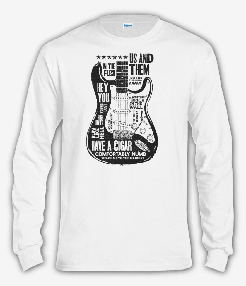 Polera manga larga Blanco de Gilmour Guitar