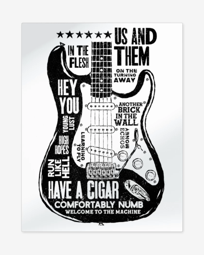 Print metalico Gilmour Guitar
