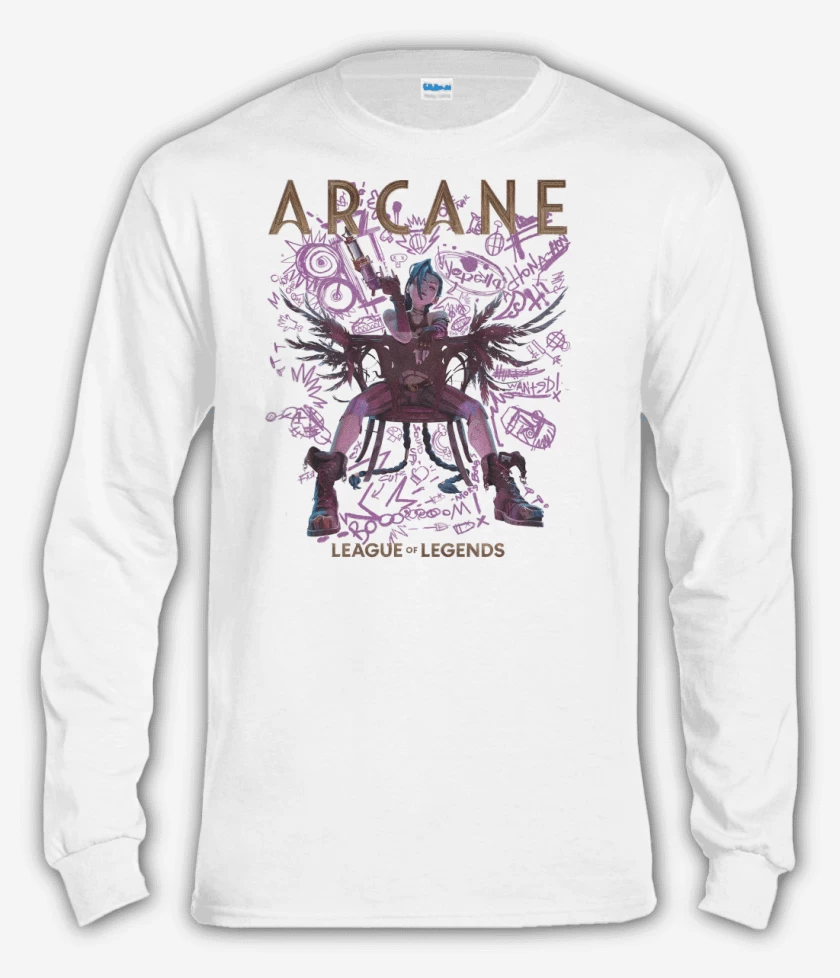 Polera manga larga Blanco de Arcane Jynx