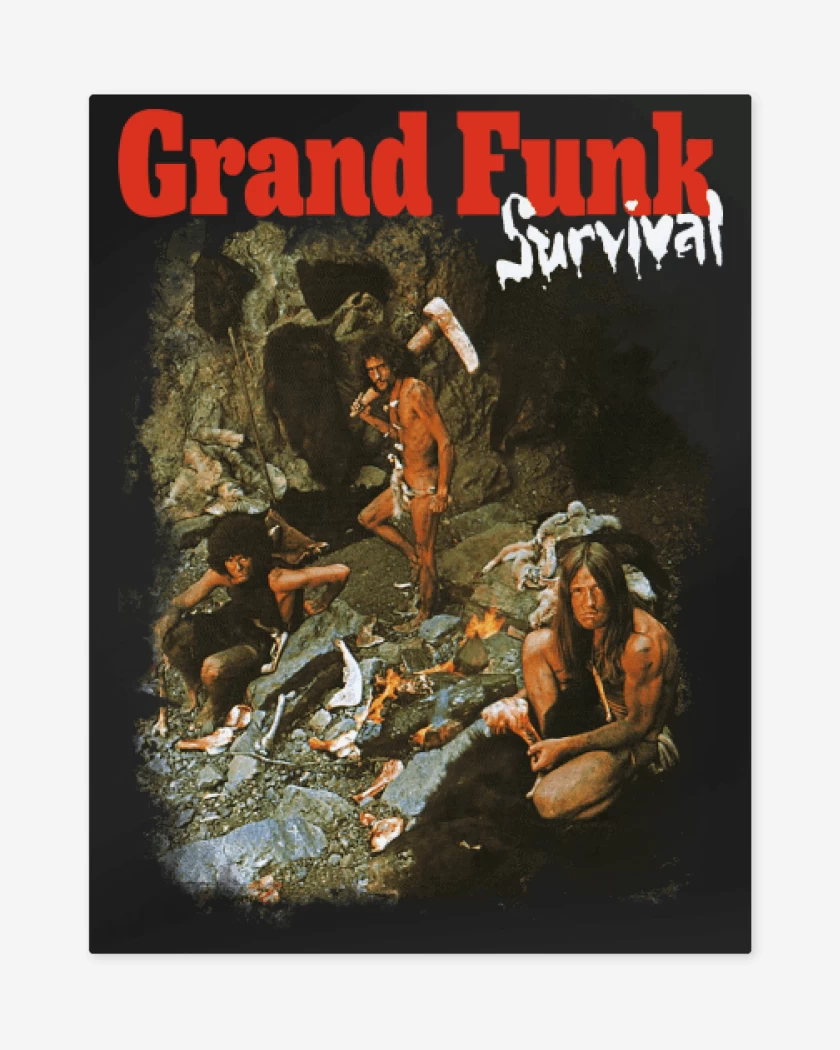 Print metalico Negro de Grand Funk Survival
