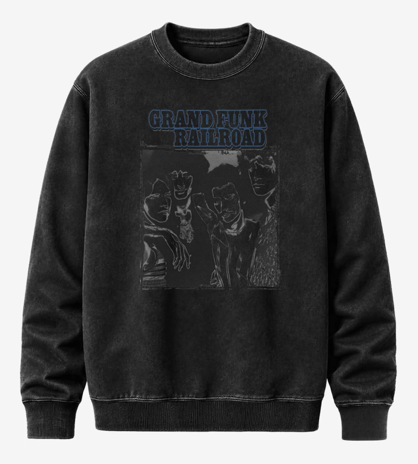 Poleron Polo Acid Wash Negro de Grand Funk Band II