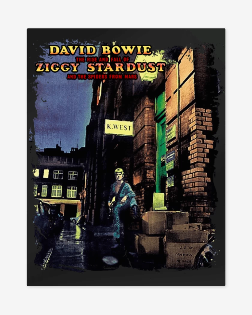 Print metalico Negro de Ziggy Stardust