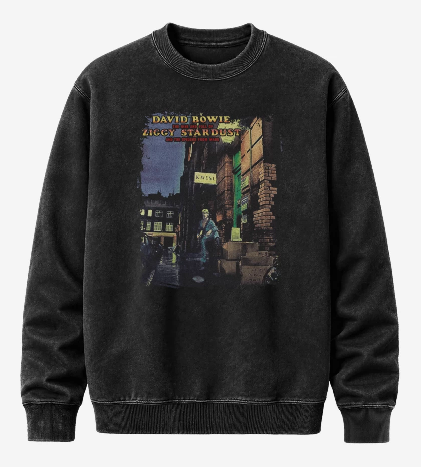 Poleron Polo Acid Wash Negro de Ziggy Stardust