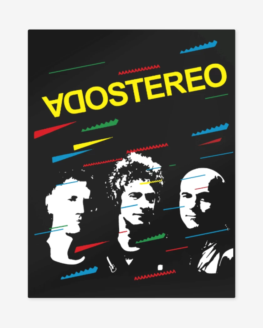 Print metalico Negro de Soda Stereo