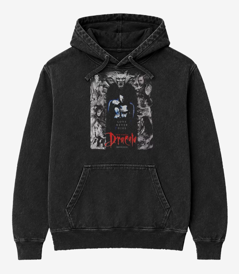 Poleron Canguro Acid Wash Negro de Bram Stroker Dracula