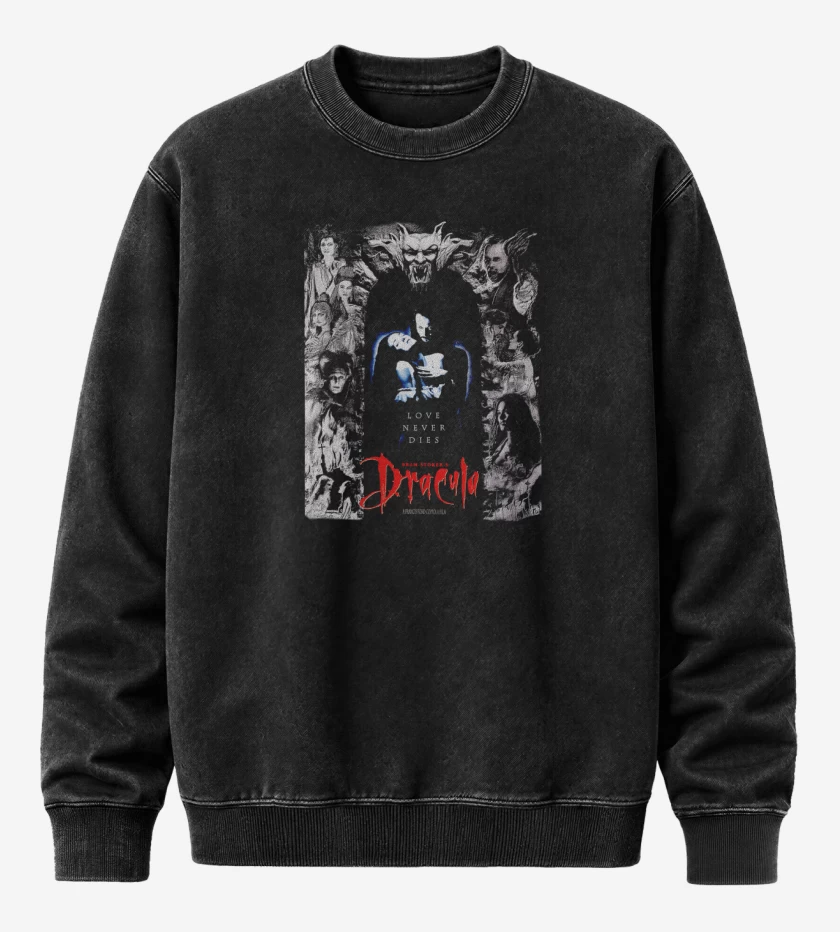 Poleron Polo Acid Wash Negro de Bram Stroker Dracula