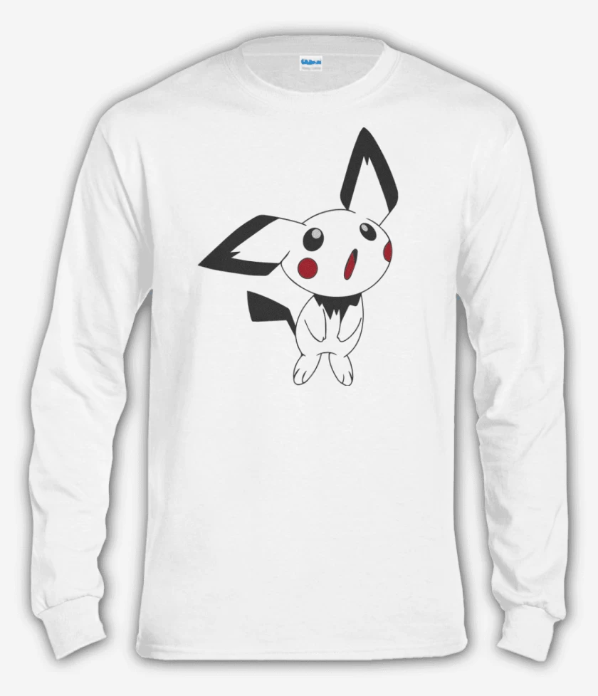 Polera manga larga Blanco de Pichu