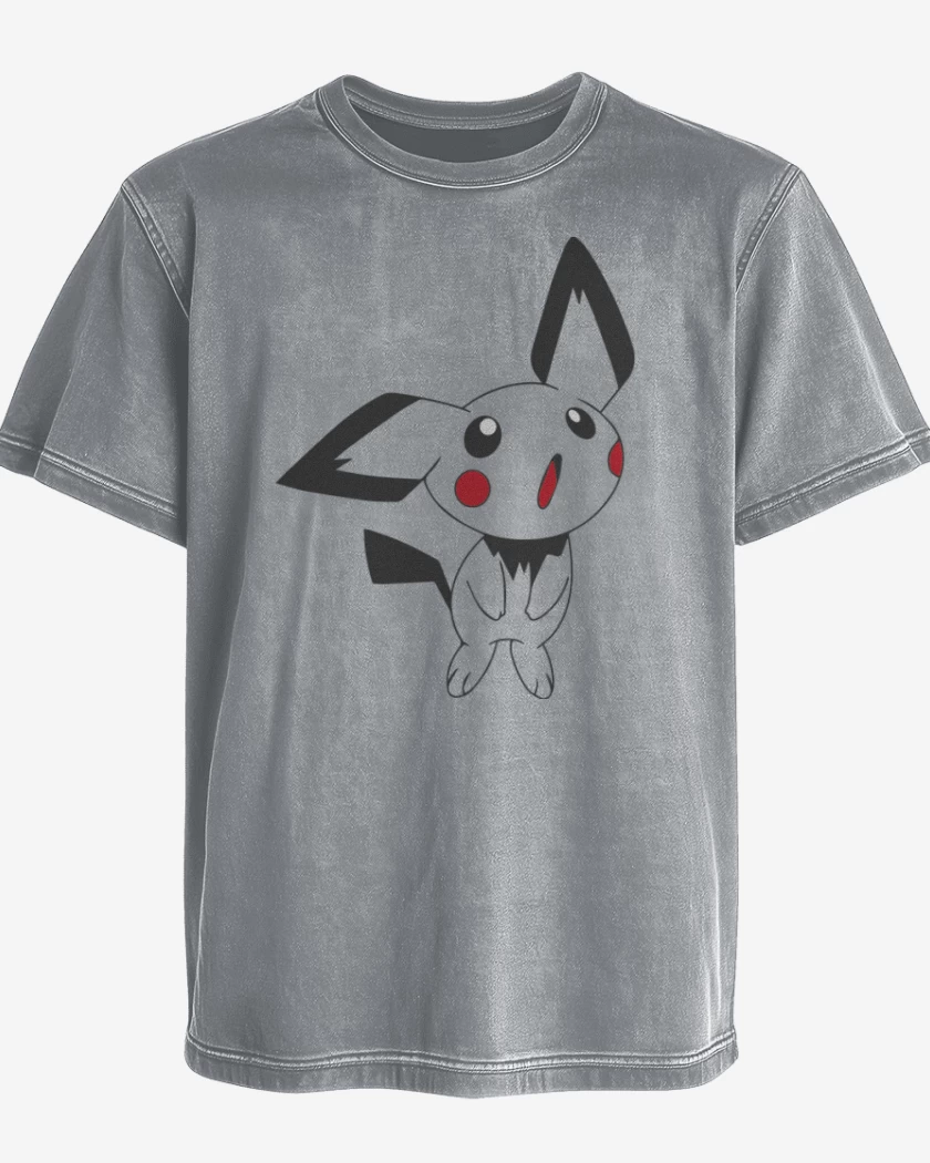 Polera desgastada Gris Melange de Pichu