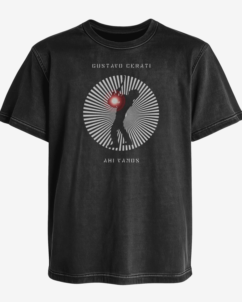 Polera desgastada Cerati ahi vamos