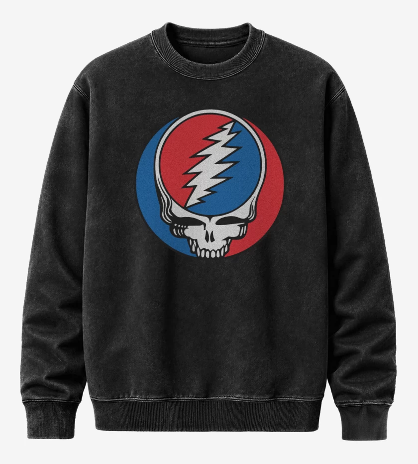 Poleron Polo Acid Wash Negro de Grateful Dead