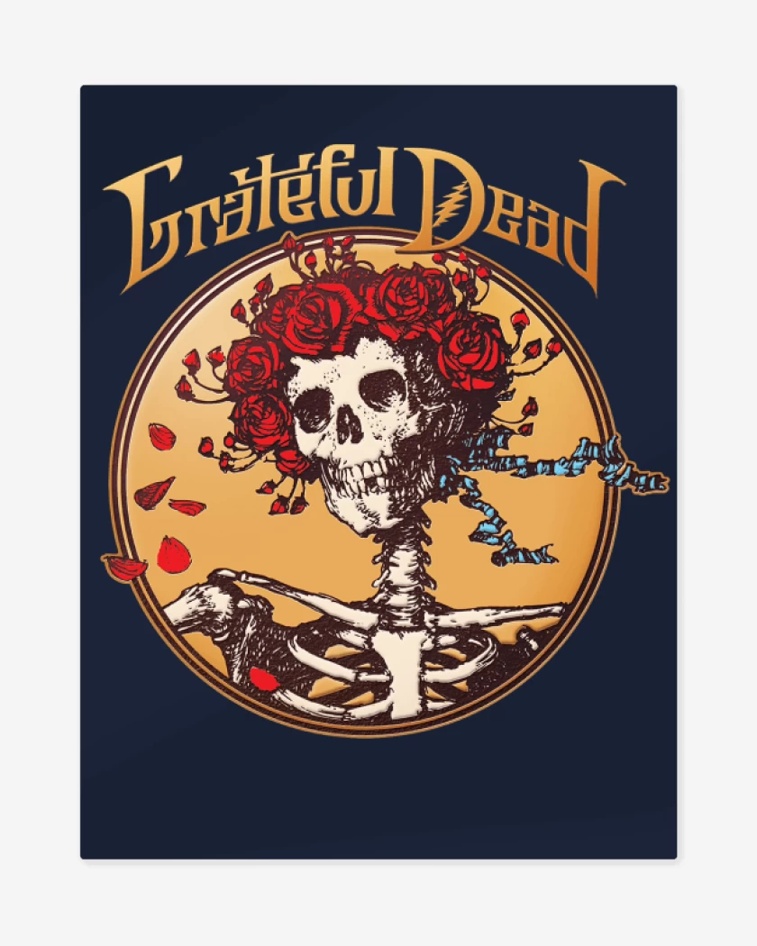 Print metalico Azul Marino de Grateful Dead 2