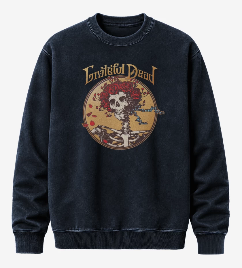 Poleron Polo Acid Wash Azul Marino de Grateful Dead 2
