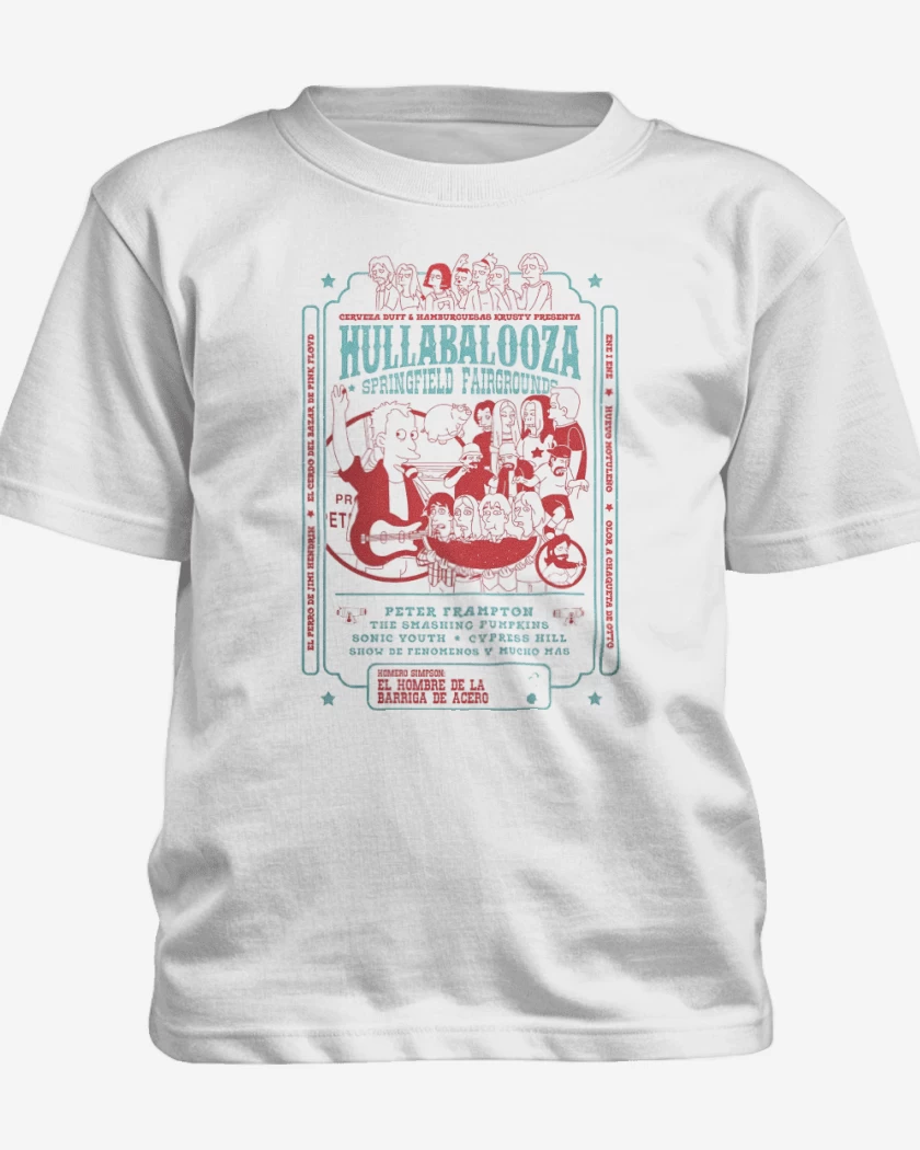 Polera de niño Blanco de Simpsons Hullabalooza