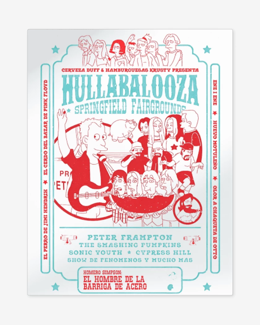 Print metalico Blanco de Simpsons Hullabalooza