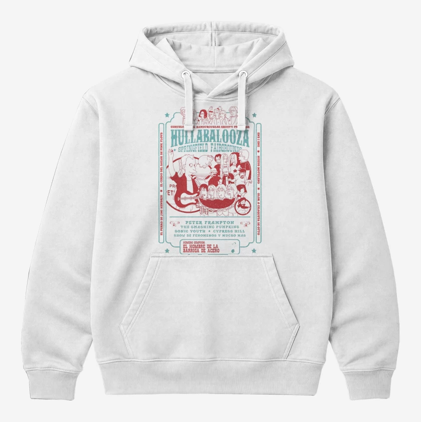 Polerón Canguro Blanco de Simpsons Hullabalooza