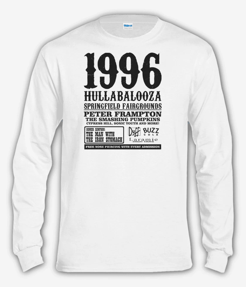 Polera manga larga Blanco de 1996 Hullabalooza