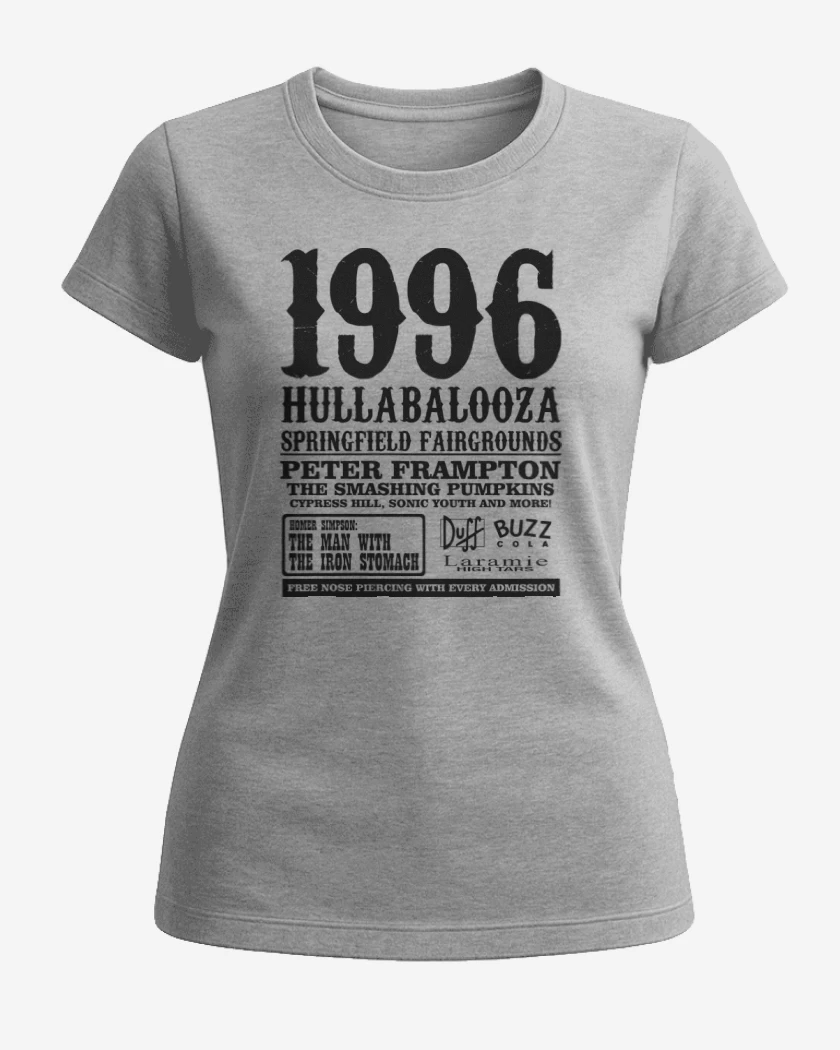 Polera de Mujer Gris Melange de 1996 Hullabalooza