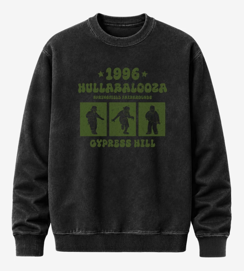 Poleron Polo Acid Wash Negro de Cypress Hill Hulla