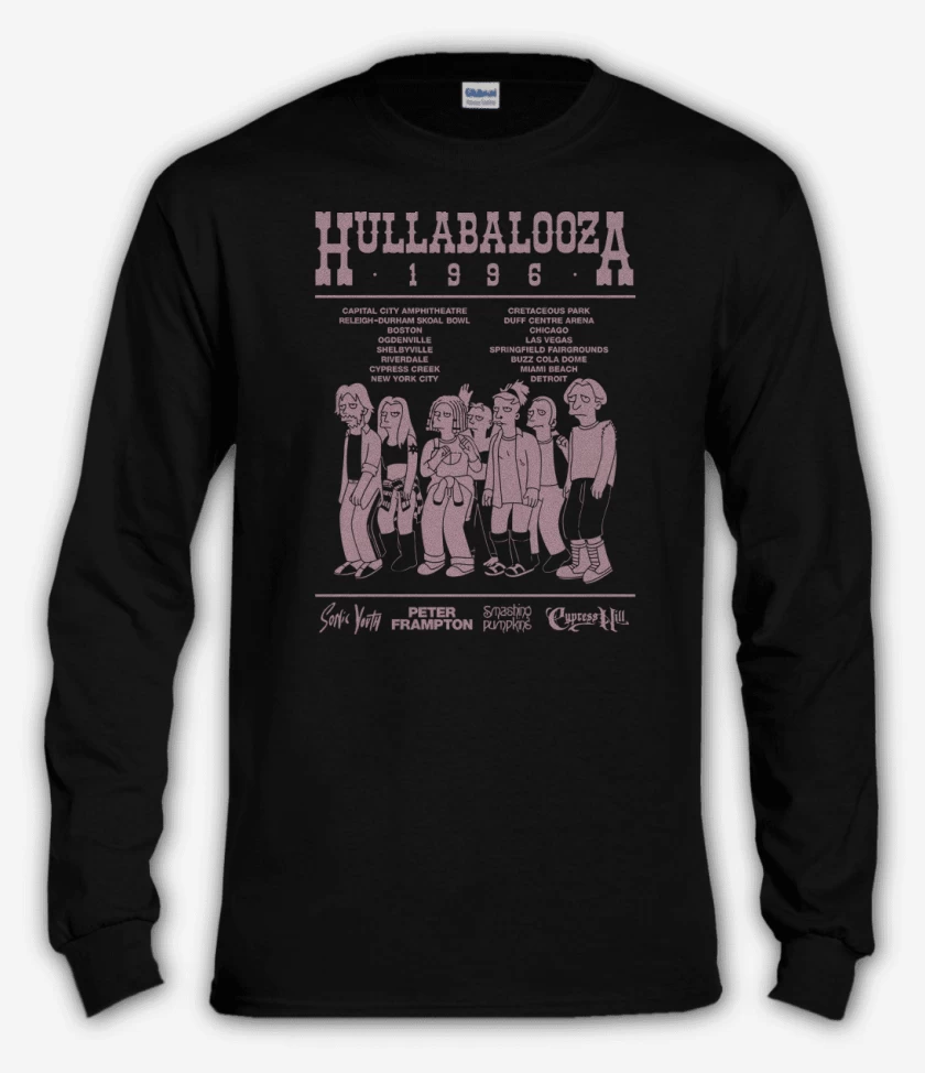 Polera manga larga Negro de Hullabalooza Springfield 
