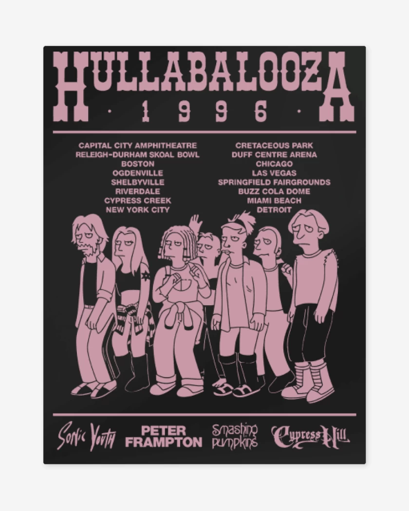 Print metalico Negro de Hullabalooza Springfield 