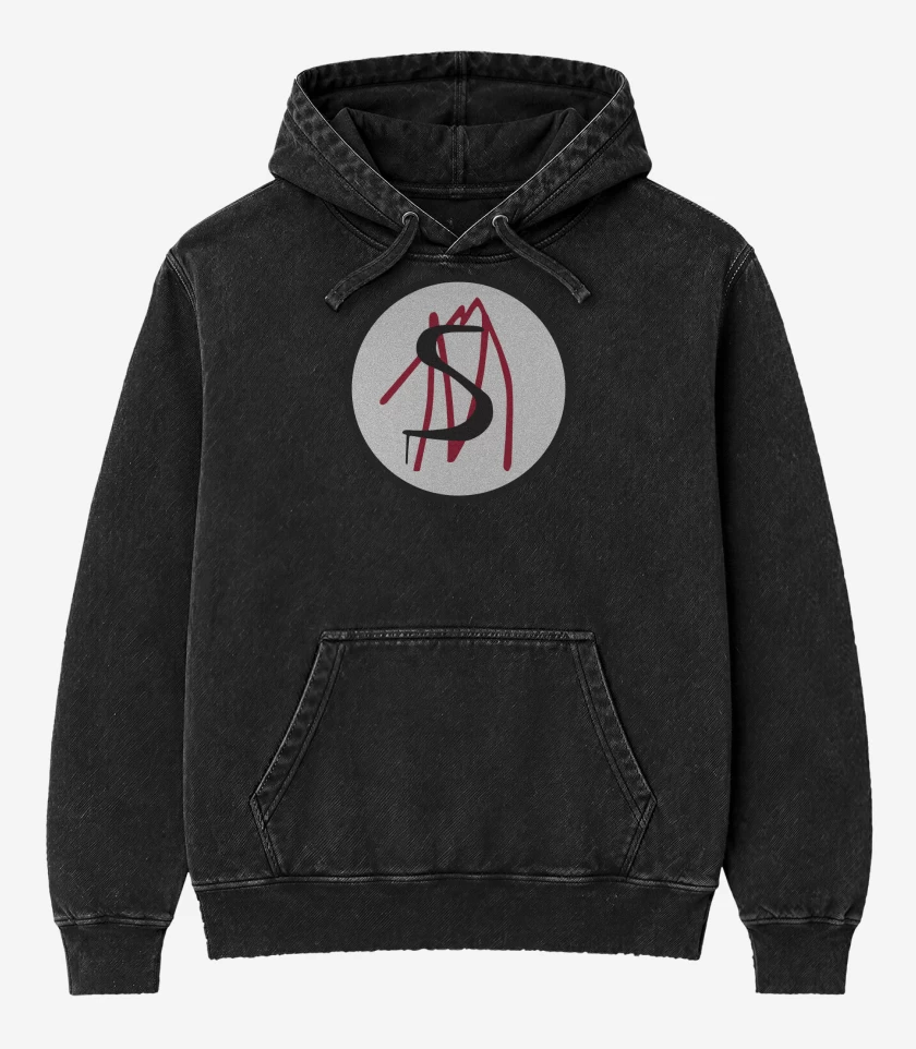 Poleron Canguro Acid Wash Negro de SNM