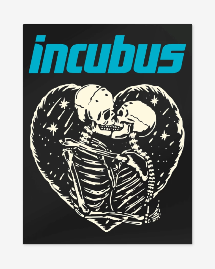Print metalico Negro de Incubus Calaveras