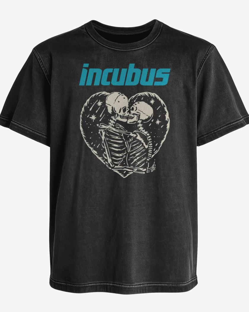 Polera desgastada Incubus Calaveras