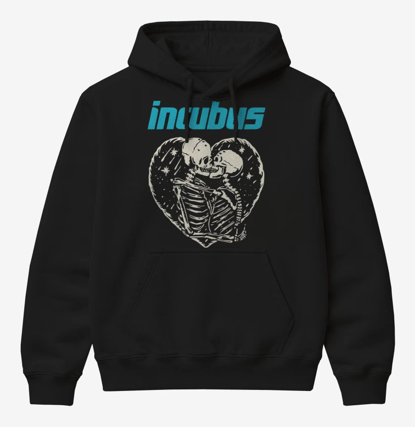 Poleron Canguro básico Negro de Incubus Calaveras