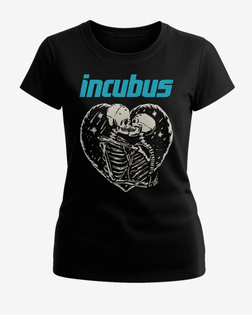 Polera de Mujer Negro de Incubus Calaveras