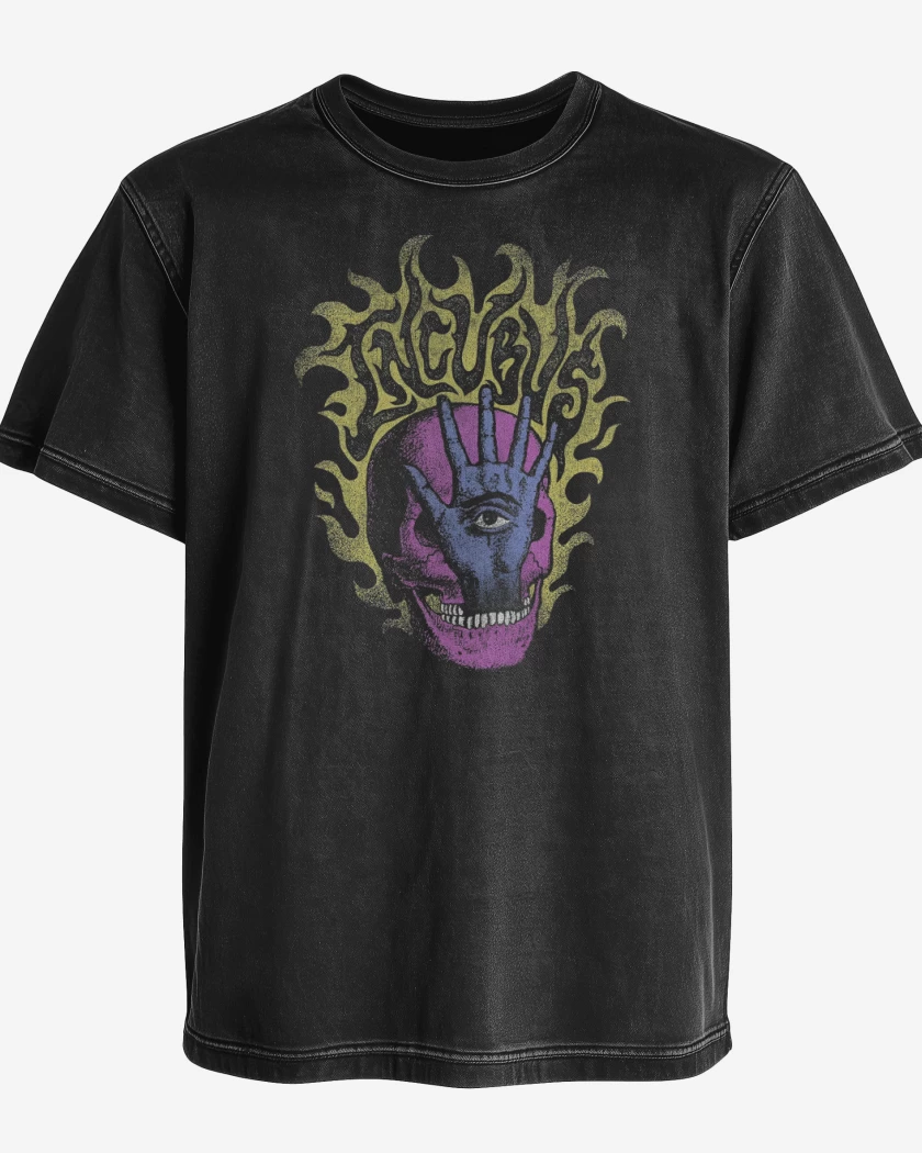 Polera desgastada Negro de Incubus Mano
