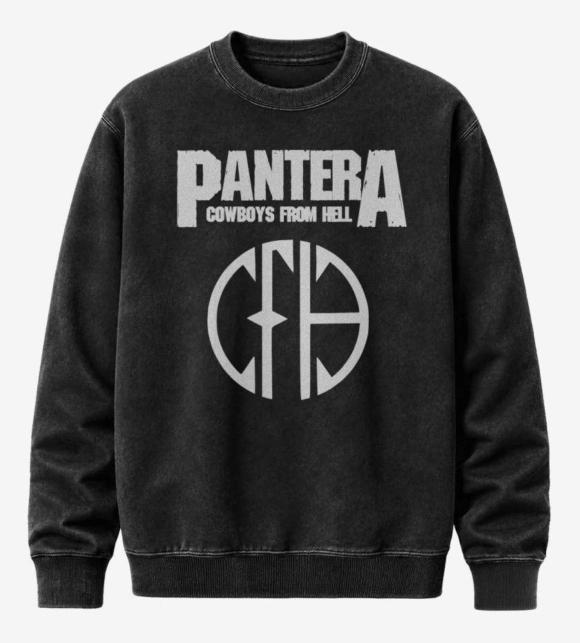 Poleron Polo Acid Wash Negro de Panter CFH