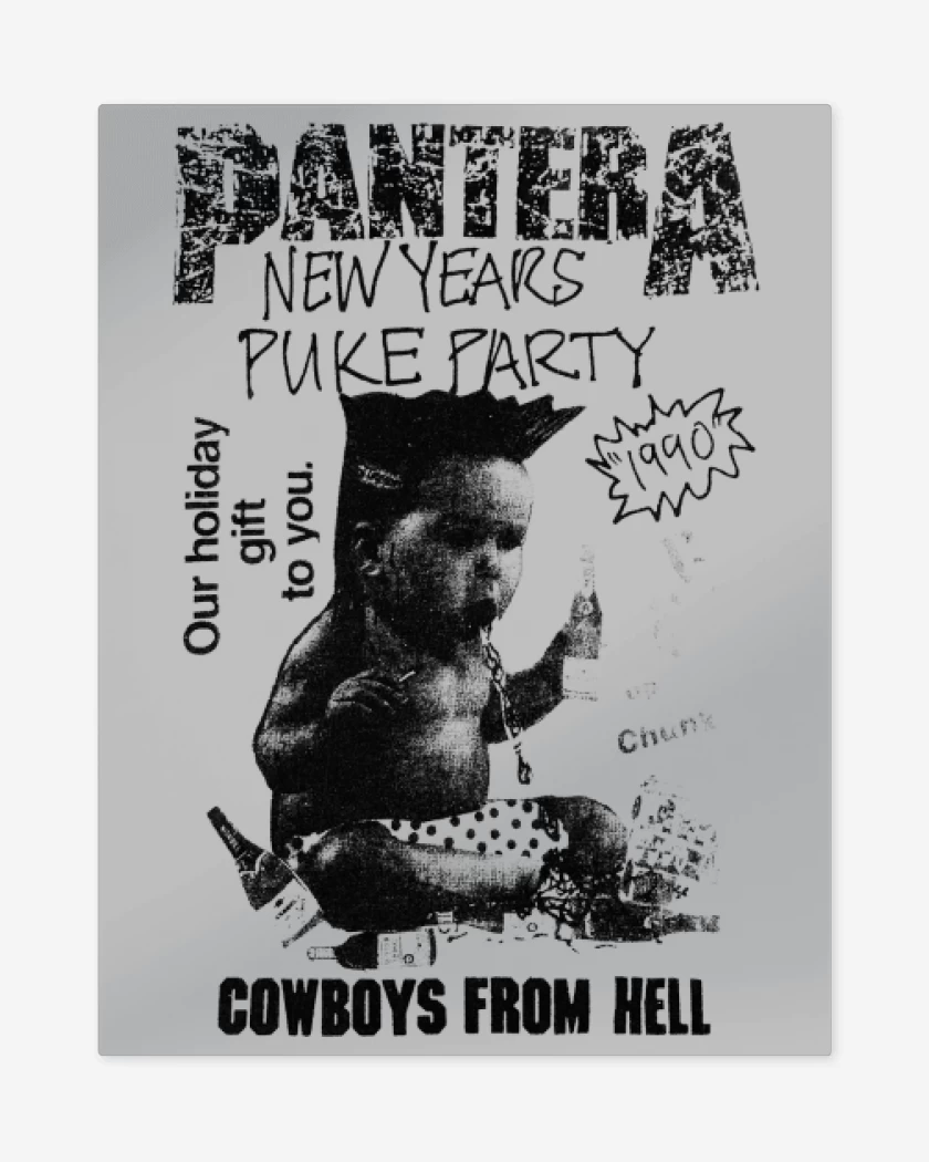 Print metalico Gris Melange de Pantera New Year Puke Party