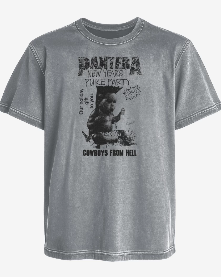 Polera desgastada Pantera New Year Puke Party