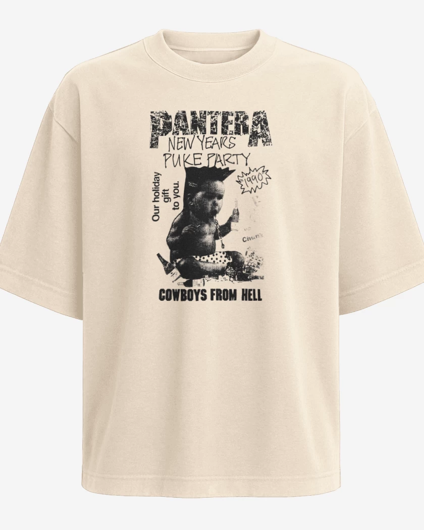 Polera Oversize Pantera New Year Puke Party