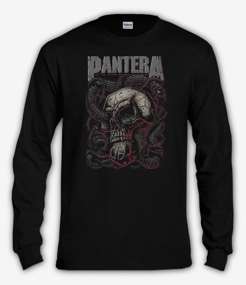 Polera manga larga Negro de Pantera Calavera
