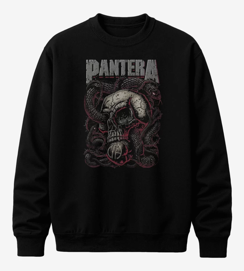 Poleron polo Negro de Pantera Calavera