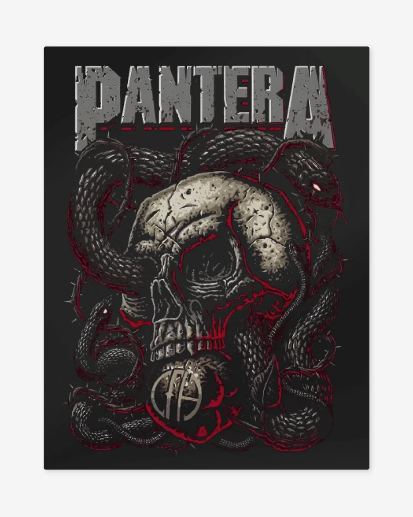 Print metalico Negro de Pantera Calavera